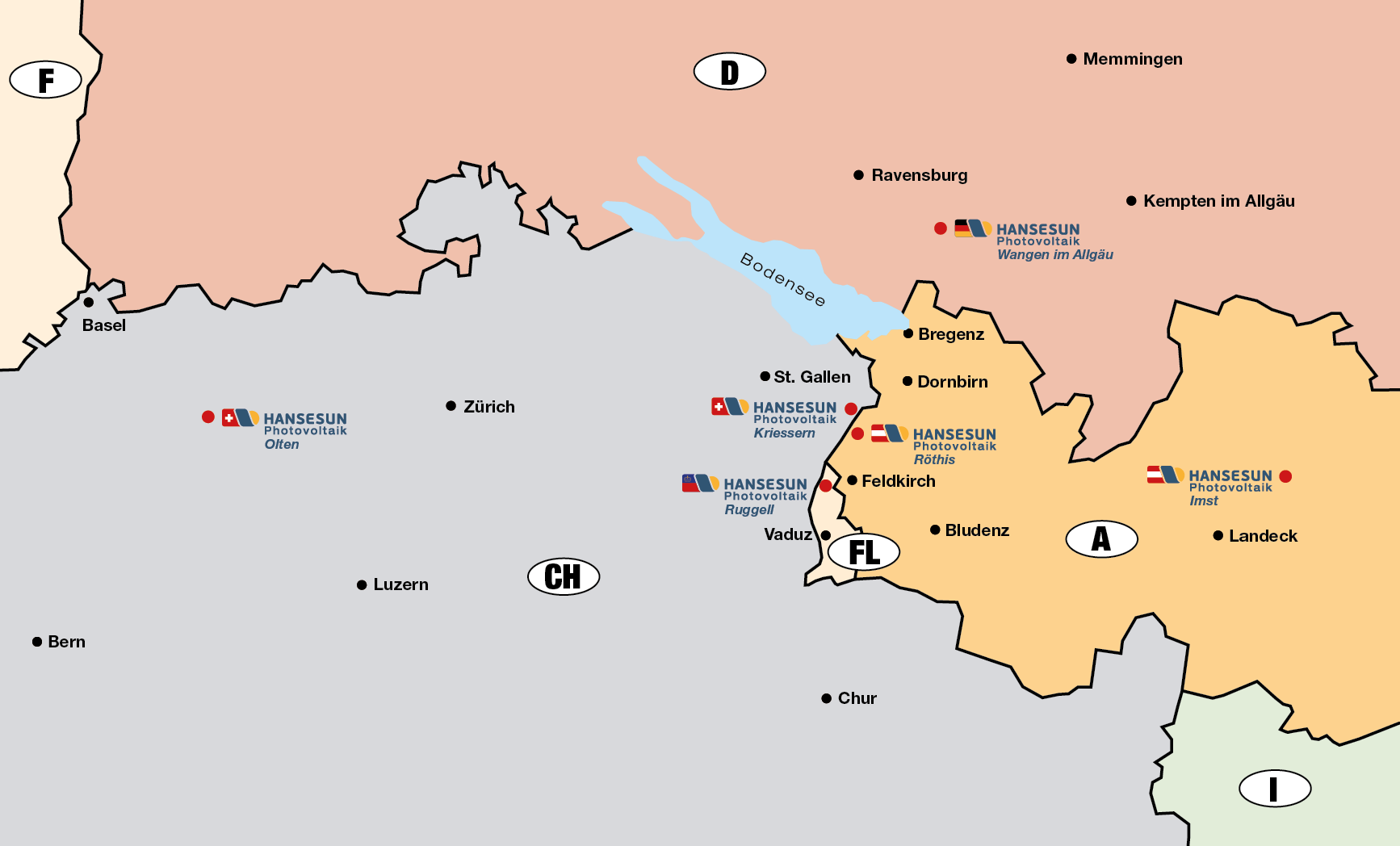 Hansesun Photovoltaik Standorte